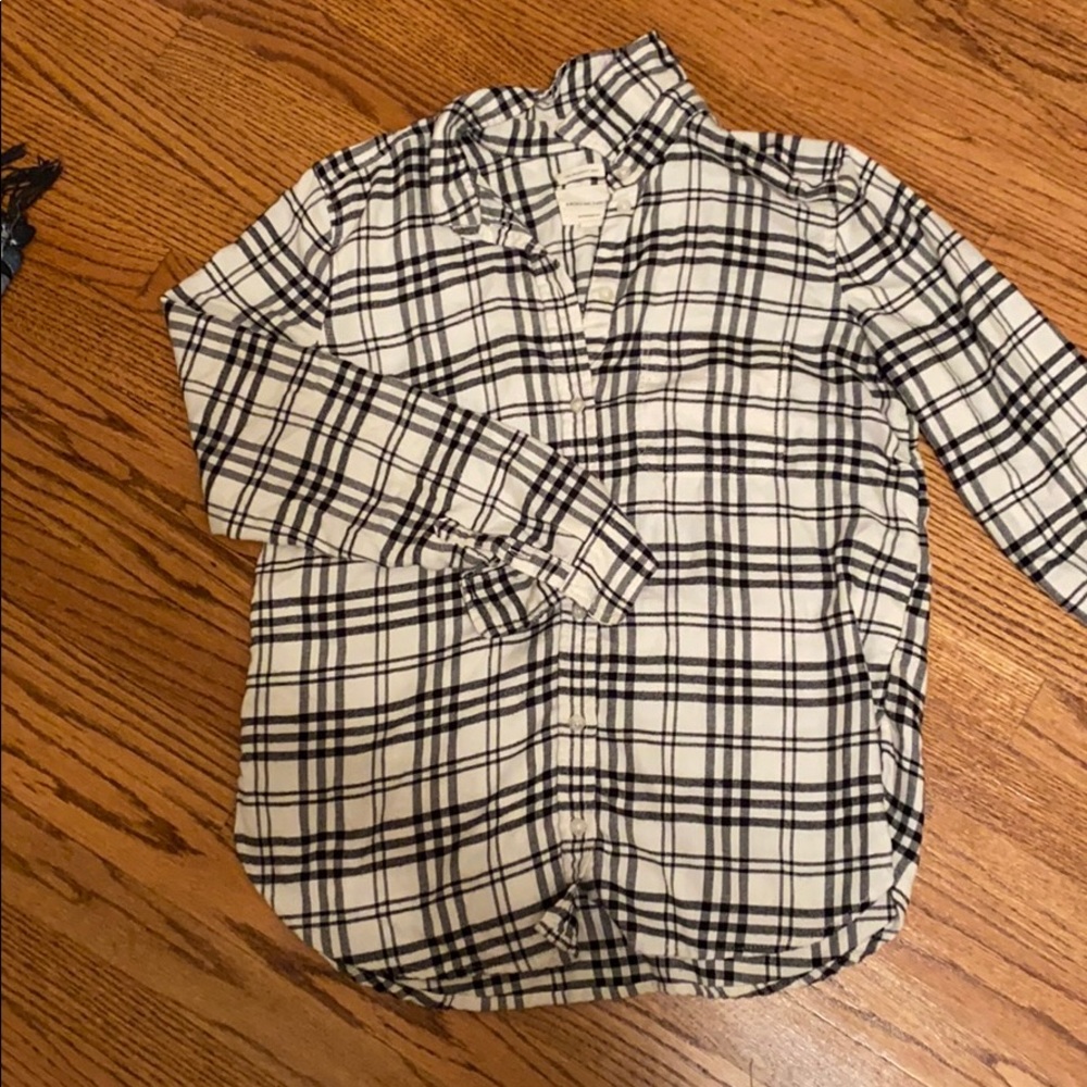 White and black plaid flannel